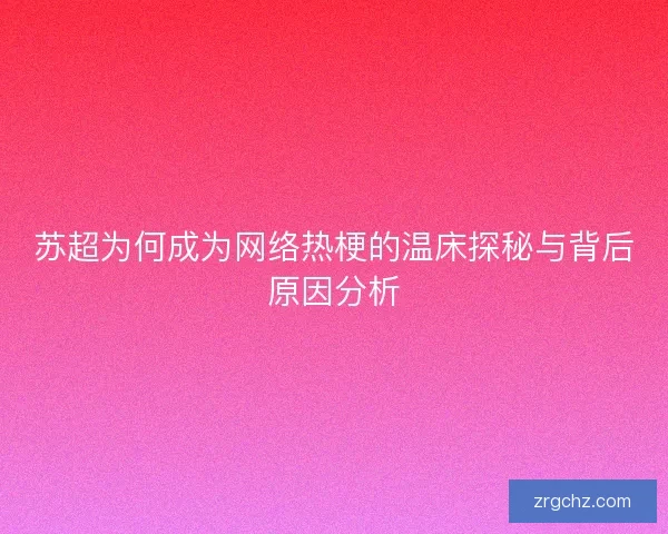 苏超为何成为网络热梗的温床探秘与背后原因分析